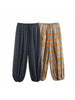 Women's Autumn Versatile Bloomers Plaid Printed Loose Pants Female High-Waist Drawstring Casual Trousers