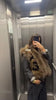 Floral Jacquard Faux Fur Trim Jacket Women V Neck Single Button Long Furry Cuff Cropped Coats Winter Vintage Party Coat