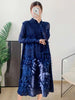 High End Pleated Dress For Women Turtleneck Long Sleeves Tassel Elegant Style Ladies Holiday Clothing Spring 2R7632