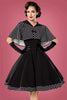 Women Outfits Polka Dot Vintage 1950s Swing Dress Long Sleeve Cape Top and A-Line Dress Two Piece Suit Vestido