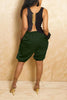 Women's Loose Casual Bloomers Leggings Pockets Elastic Wasit Solid Capris High Street Vintage Trousers