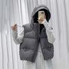 Autumn Winter Soft Puffs Cotton Vest Jacket Women Loose Thicken Warm Hooded Waistcoat Coat Female Casual Ladies Tops