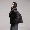 Lagabogy Winter Puffer Jacket Women Short 90% White Duck Down Coat Female Streetwear Warm Parkas Removable Sleeves Outwear