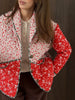 Chic Printed Color Spliced Short Coats Women's Casual Single Breasted Cotton Pocket Coat Autumn Winter Lady Daily Outwears