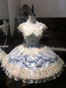 Y2K Sweet Lolita Jks Strap Dress Women Solid Ruffle Lace Bow Patchwork Kawaii Princess Ball Gown Knee-Length Elegant Party