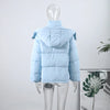 Solid Hooded Padded Jacket Women's Warm Long Sleeve Oversized Jacket Autumn Winter Lady High Street Outerwear