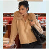 Casual Knit Hoodie Cardigan Women Long Sleeves Zipper Faux Fur Patchwork Coats Female Autumn Winter Solid Thick Knitwears