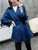 Autumn Women Elegant Double-sided Long Sleeve Solid Color Cardigan Cashmere Soft Coat Female 2W402
