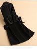 Female Autumn Winter Solid Color Korean Slim Thin Woolen Coat Women Mid-length Woolen Quilted Velvet Thickened Coat