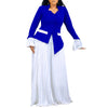 2 Piece African Clothes for Women Spring Autumn Elegant African Long Sleeve V-neck Top Long Pant Matching Sets Outfits