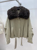 Women Winter Warm Natural Lamb Sheep Fur Collar Goose Down Jackets Thick Coat Outwear Female Puffer Jackets