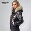 Faux Fur Hooded Cotton Puffer Jacket Women Winter Quilted Zipper Pocket Coat Y2K Retro Padded Parkas High Street Outerwear