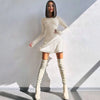 Spring Elegant Pretty Women Dresses Black Sexy Short Dress Female V Neck Long Sleeve Slim Solid Color Mini Dress
