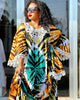 Africa Dress for Women for Evening Party Autumm Elegant Print O-neck Maxi Dress Muslim Abaya Dashiki African Clothing