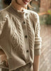 100% pure cashmere cardigan women's winter coat thickened loose knit sweater coat
