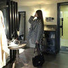 Houndstooth Faux Wool Jacket Women Korean Loose Elegant Double Breasted Suit Overcoat Winter Thick Warm Blend Outerwear