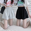 Korean Wide Leg Shorts Ladies Casual All-Match Elastic Waist Sport Short Pants Woman Solid Color Simple Loose Shorts