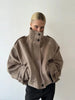 Collarless Belt Jacket Coat Lace-up Minimalism Beige Gentle Short Woolen Overcoat Waist Cinching Women Autumn Winter Overcoat