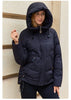 Winter Down Jacket Women Short Classic zipper Design Pocket Stand Collar Hooded Slim Coat Women Parkas 83319