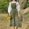 Retro Women's Corduroy Dress Square Neck Casual Medieval Dresses Vestidos Para Mujer