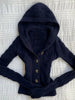 Spring Autumn Slim Jacket Women Hooded Knit Cropped Cardigan Design Sweater Warm Coat Long Sleeve Short Tops Knitted Cardigan