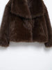 Casual Brown Thick Fur Jackets Women Long Sleeve V Neck Autumn Winter Faux Fur Coats Streetwear Outwears