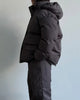 Striped Cotton Jacket Two‑piece Set Women Hooded Zip‑up Coat Wide‑leg Pants Suit Autumn Winter Daily Commute Outfit