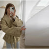 Spring Lace Up Trench Coat Women Solid Loose Large Lapel Long Sleeves Short Windbreaker Chic High Street Lady Outerwear