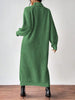 Winter Knit Dresses Women Turtleneck Straight Long Dress Autumn Solid Full Sleeve Thick Casual Vestidos Basis Lady
