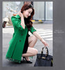 2026Spring Autumn Windbreaker Coat Women Slim Mid Long Lace Trench Coat Female Casual Double-breasted Outerwear Tops