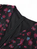 Women Chic Floral Print Deep V Neck Long Sleeved Waist Cinching Dress Layered Ruffle Hem Mini Dresses Elegant Party Daily Robes