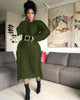 Women Long Sleeve Tassel Bodycon Midi Knit Straight Maxi Dress Autumn Winter O-neck Sweater Vestidos Dresses