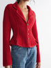 Women Vintage Tweed Blazer Lapel Collar Full Sleeves Single Breasted Slim Fit Peplum Cropped Coat Fall Winter Elegant Outerwear