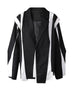 Women Black Irregular Color-block Big Size Blazer Lapel Long Sleeve Jacket Tide Spring Autumn 1DF308001