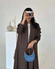 Solid Color Cardigan Long Robe Folded Windbreaker For Women Loose Casual Coffee Long Coat 2DB2952