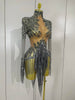 Sexy Performance Stage Costume Sparkly Rhinestones Tassel See-Through Dress Women Bars Nightclub Party Latin Dance Dress