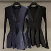V Neck Knitted Mini Dresses Single Breasted Autumn Winter Solid Vestidos Mujer Vintage Korean Women Dress