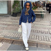 Casual Knit Hoodie Cardigan Women Long Sleeves Zipper Faux Fur Patchwork Coats Female Autumn Winter Solid Thick Knitwears