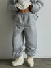Women Vertical Striped 2‑Piece Winter Outfit Detachable Hood Puffer Jacket Drawstring Baggy Snow Pants Warm Matching Sets