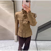 Spring Stand Collar Trench Coats For Women Y2K Long Sleeve Pockets Waist Jacket Street Lady Single Breasted Outerwear