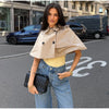 Women's Trench Cape Coat Vintage Double Breasted Short Trench Style Poncho Female Spring Woman Street Outerwear