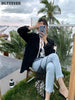 Casual Loose Lapel Ladies Suit Jackets Full Sleeve Single-breasted Solid Female Blazer Tops Spring Women Outwear