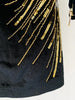 High Street Designer Women's Long Sleeve Sequined Rhinestone Diamonds Beaded Velvet Dress