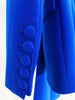 High Street Designer Runway Suit Set Women's Single Button Slim Fit Lapel Blazer Flare Pants Suit 2pcs Royal Blue