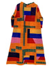 Contrast Color Printing Pleated Dress Women Round Neck Long Sleeves Dresses Party Spring 2AA1751