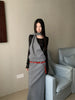 Wasteland Designer Long Dresses Women Winter Autumn Long Sleeve Maxi Dress Grey Khaki Knitted Dress Fall Clothes