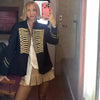 Street Women Jacket Urban Button V-neck Long Sleeve Patchwork Panelled Female Coat Spring Autumn Chic Lady Outwears