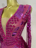 Sparkly Diamonds Sequin Tassels Sexy Mesh Short Dress Women Evening Party Celebrate Birthday Nightclub Show Photo Shoot Wear