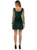 Spring Green Velvet Mini Dress with Sheer Sleeve for Women A Line Christmas Dress Girls Party Night Skate S M L XL Dresses