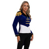 Womens Circus Ringmaster Costume Tuxedo Party Showman Tailcoat Blazer Stand Collar Fringed Shoulder Board Velvet Jacket Coat
